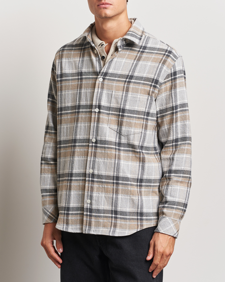 Homme |  | Samsøe Samsøe | Damon Checked Shirt Beige/Grey