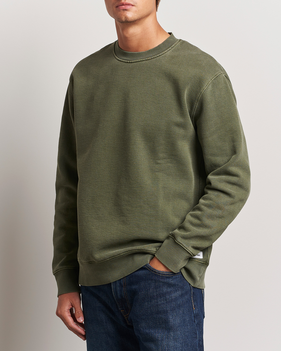 Homme | Pulls Et Tricots | Samsøe Samsøe | Pigment Dyed Crew Neck Sweatshirt Forest Night