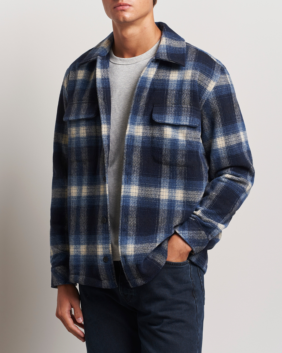 Homme | Casual | Samsøe Samsøe | Castor Checked Overshirt True Navy