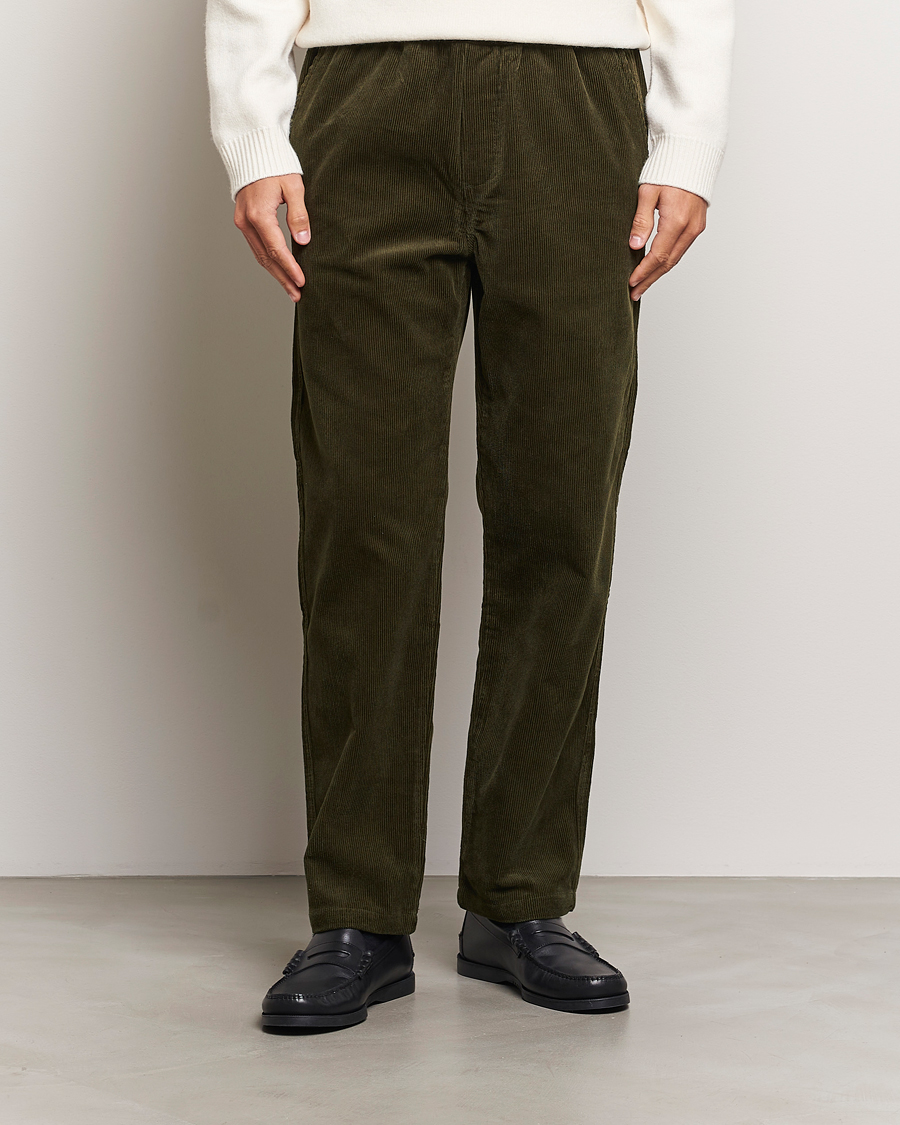 Homme |  | Samsøe Samsøe | Jabari Corduroy Drawstring Trousers Forest Night