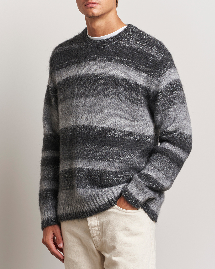 Homme |  | Samsøe Samsøe | Saarin Mohair Striped Sweater Grey