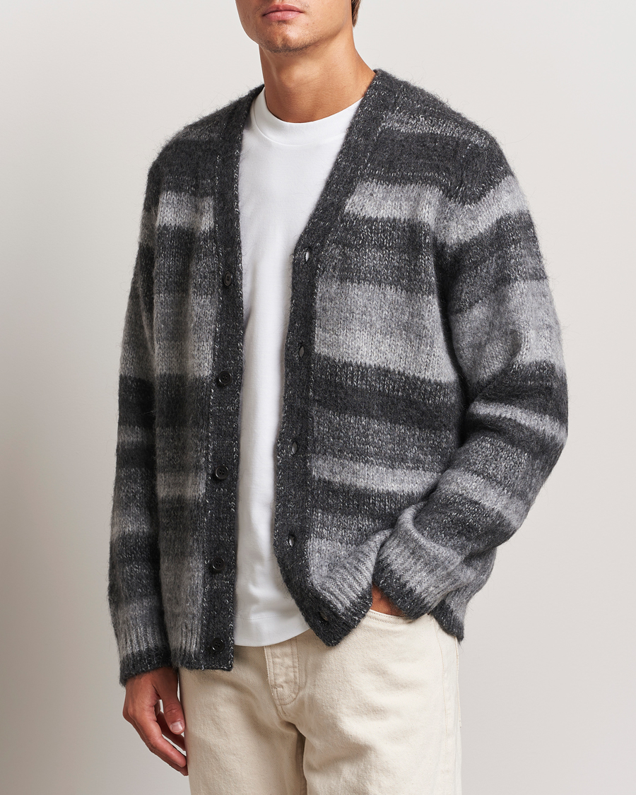 Homme | Pulls Et Tricots | Samsøe Samsøe | Ari Mohair Striped Cardigan Grey