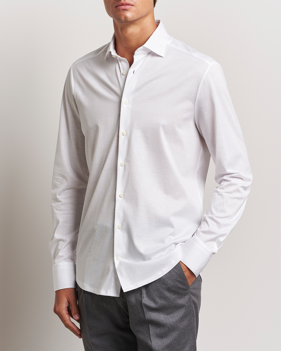 Homme |  | Stenströms | Slimline Stretch Jersey Shirt White