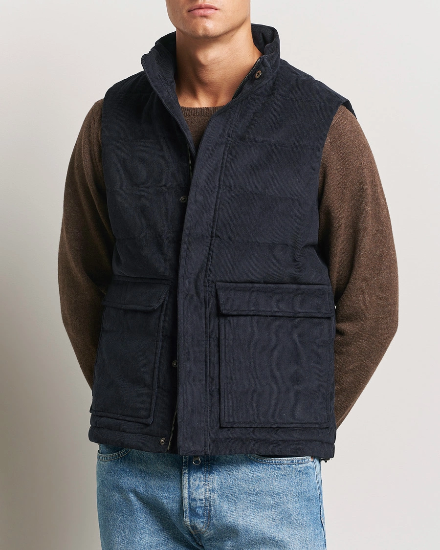 Homme |  | Stenströms | Pocket Corduroy Vest Navy