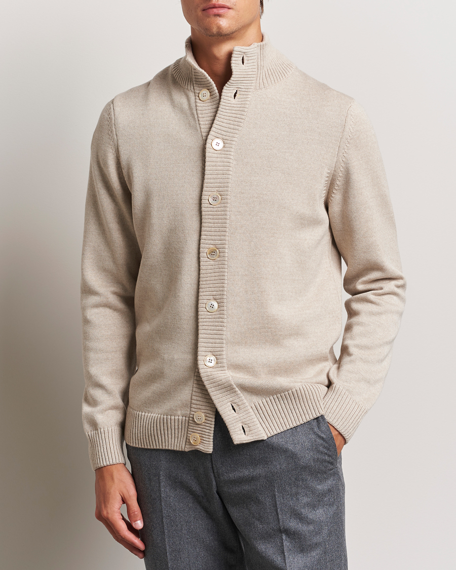 Homme |  | Stenströms | Chunky Knitted Merino Cardigan Beige