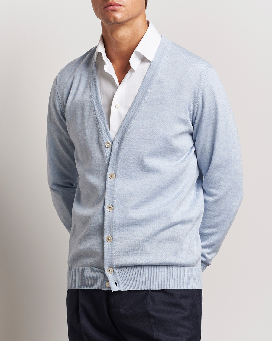 Homme |  | Stenströms | Merino Cardigan Light Blue