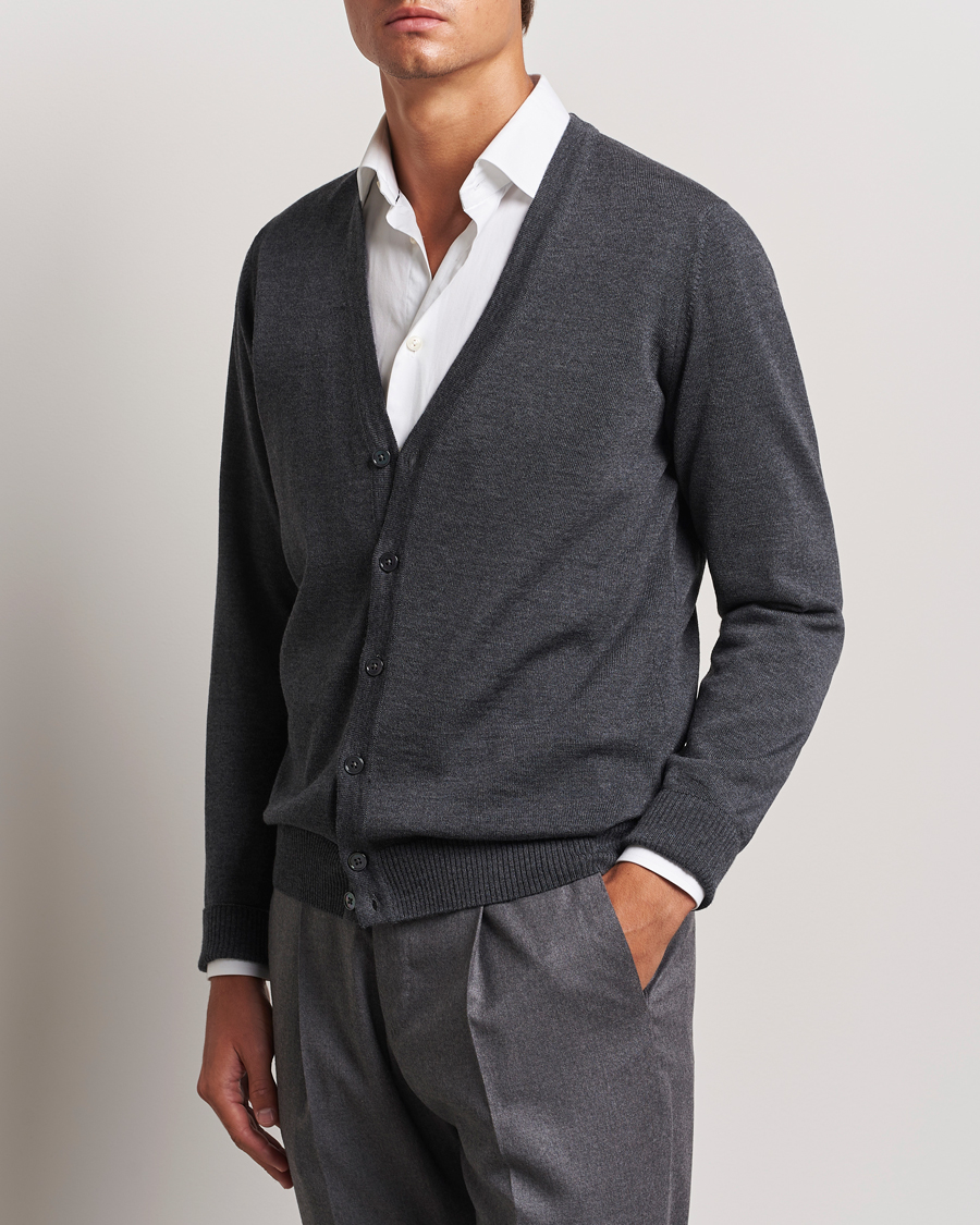 Homme |  | Stenströms | Merino Cardigan Dark Grey