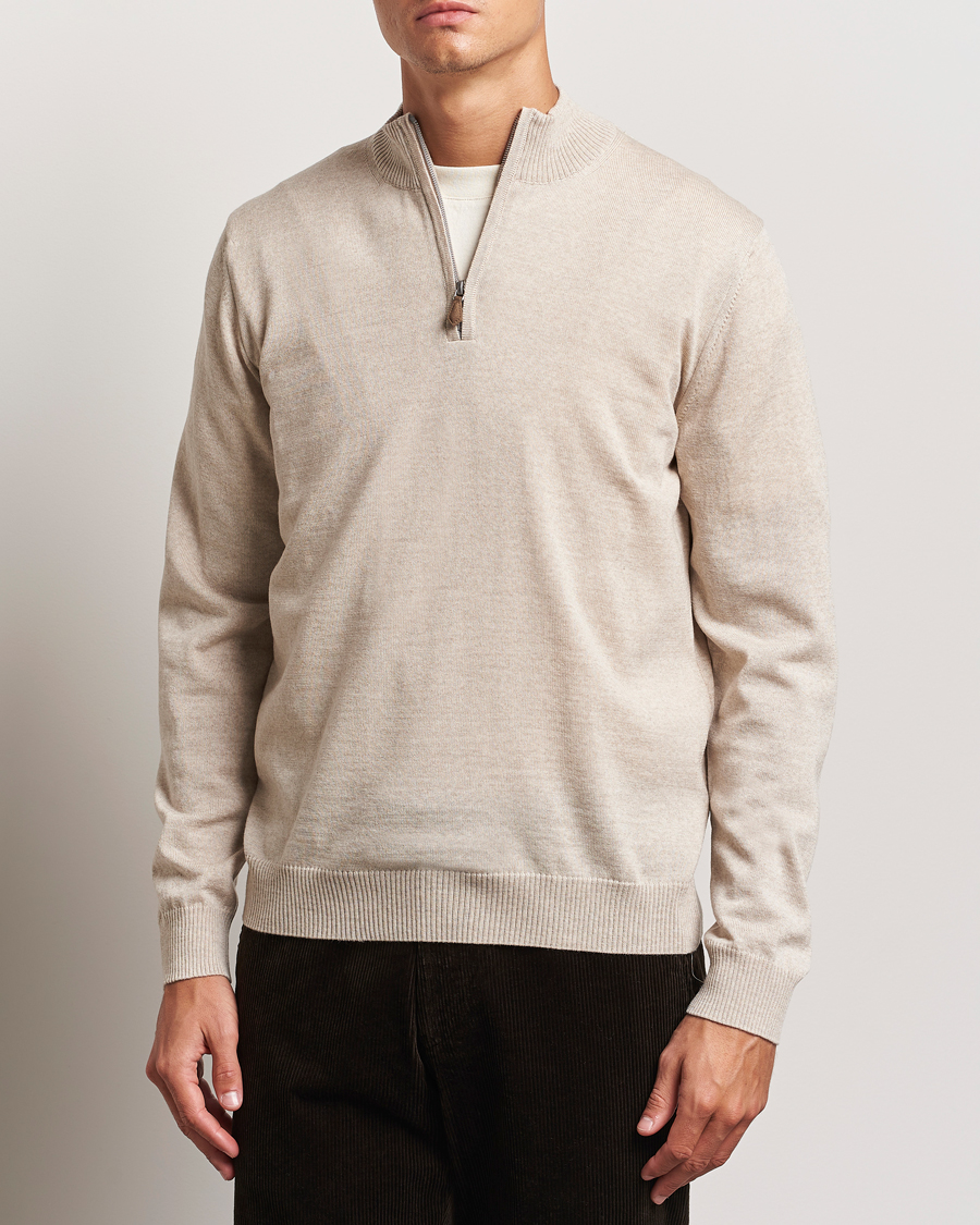 Homme |  | Stenströms | Merino Half Zip Beige