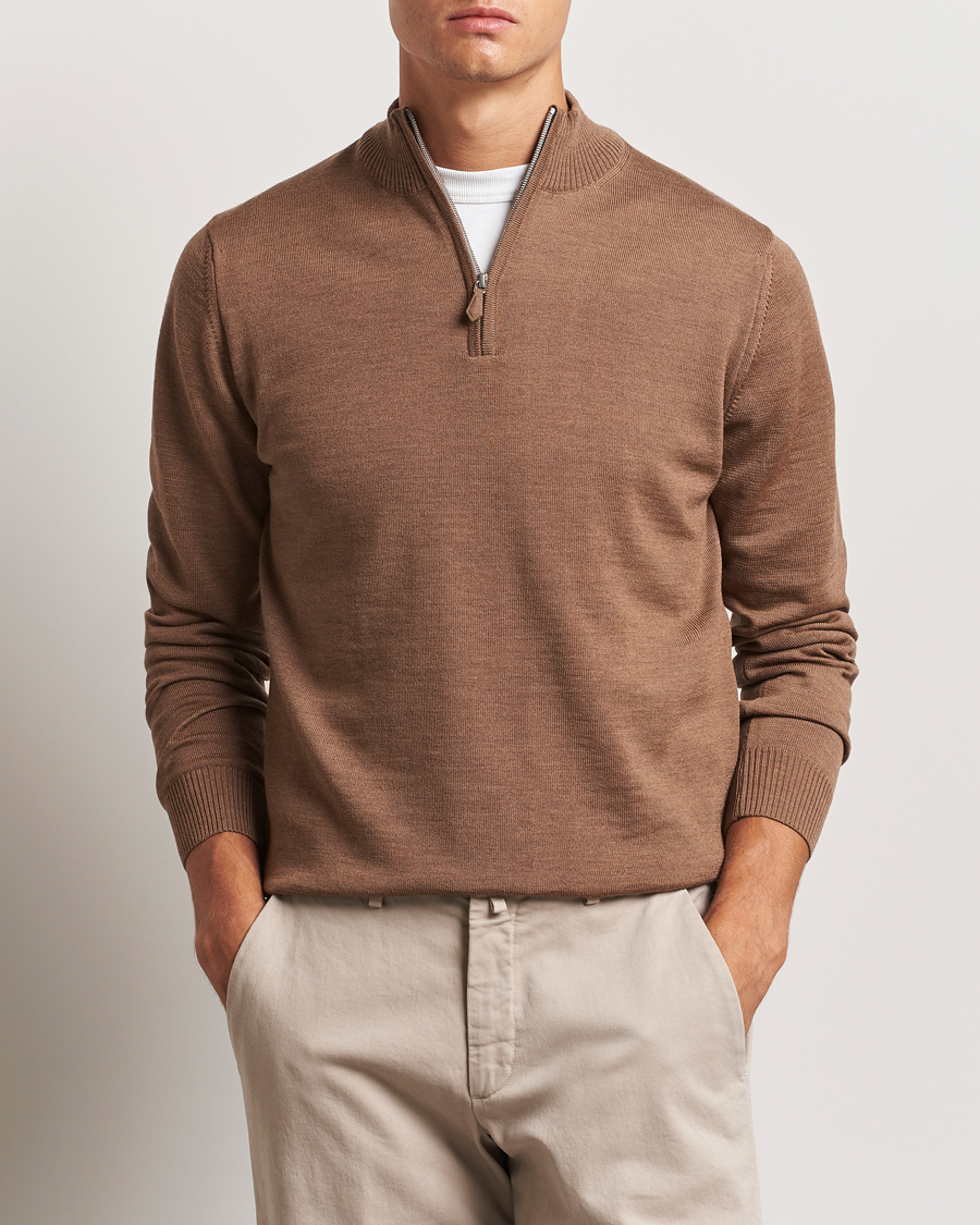 Homme |  | Stenströms | Merino Half Zip Brown