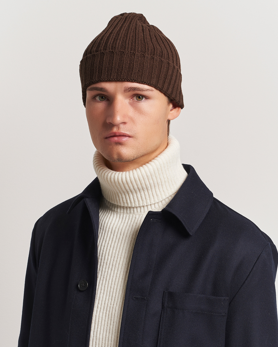 Homme |  | Stenströms | Ribbed Cotton/Cashmere Hat Brown