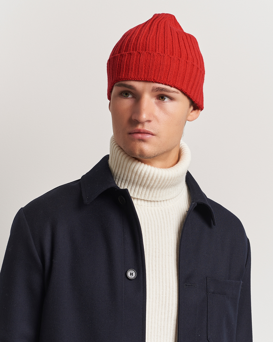 Homme |  | Stenströms | Ribbed Cotton/Cashmere Hat Red