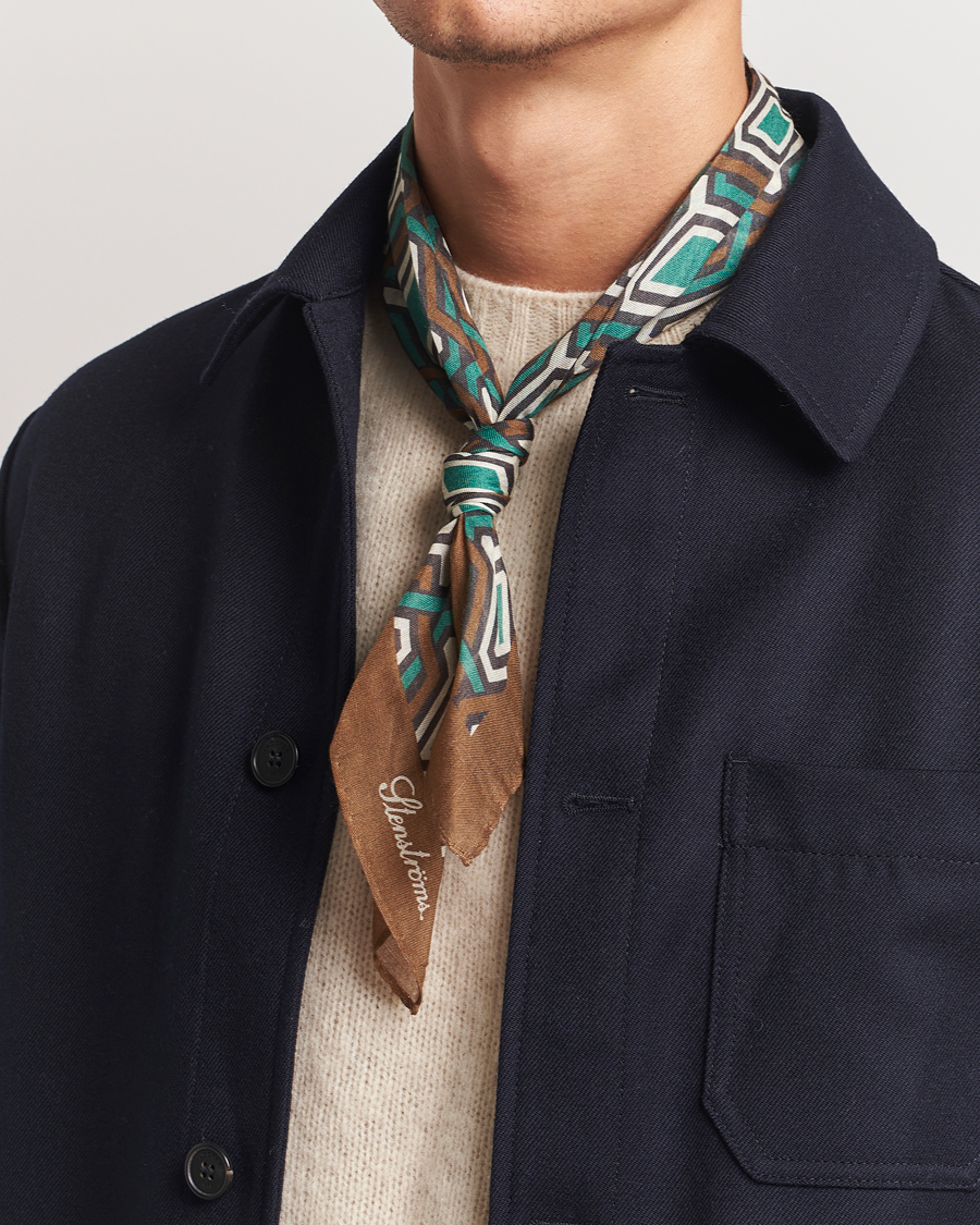 Homme |  | Stenströms | Modal/Silk Printed Scarf Brown