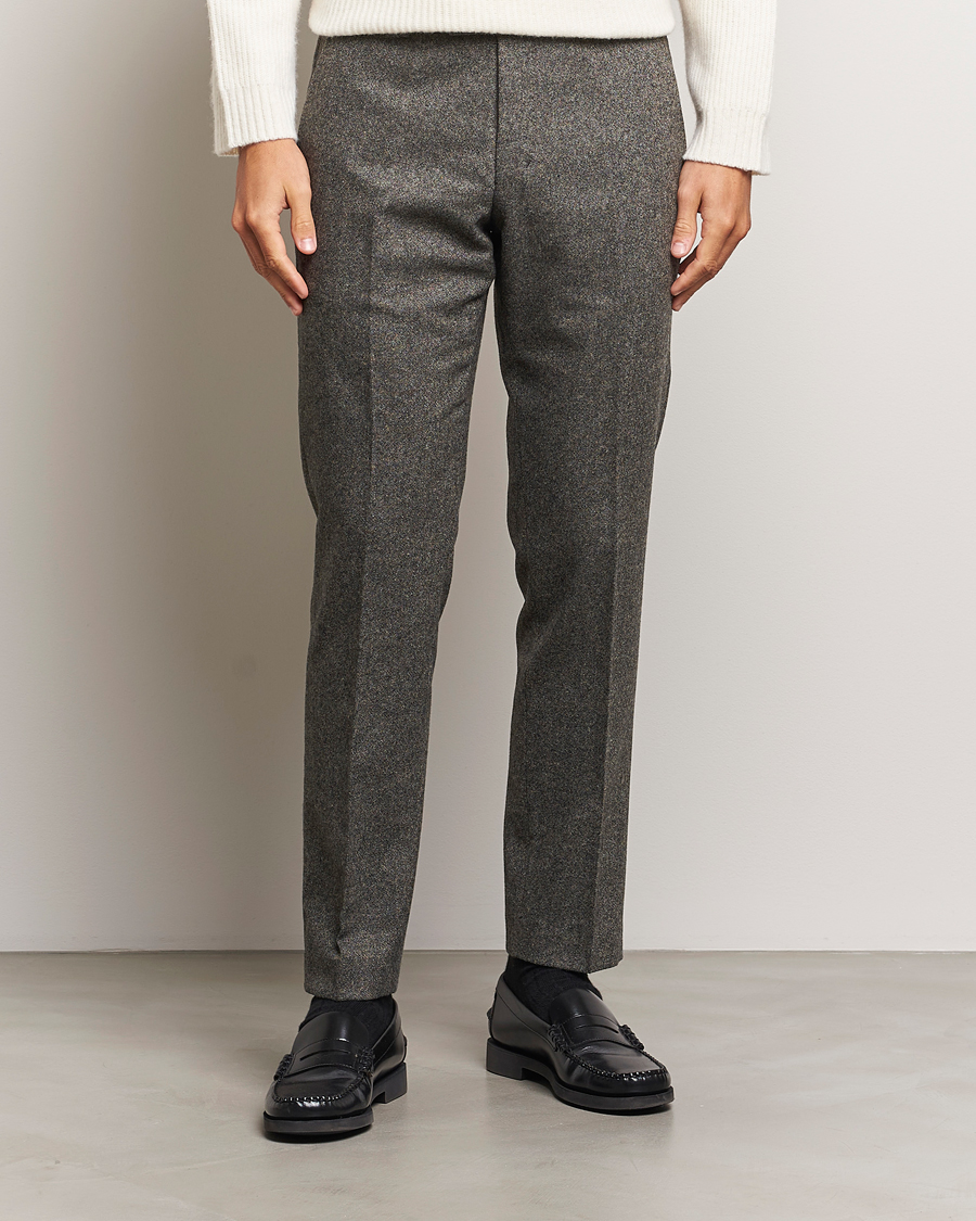 Homme | Nouveautés | Tiger of Sweden | Tenuta Brushed Wool Trousers Turkish Coffee