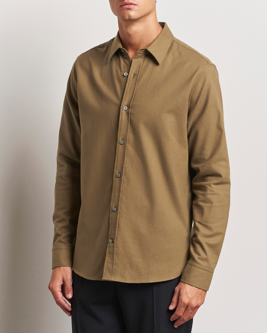 Homme | Nouveautés | Tiger of Sweden | Benjamins Brushed Twill Shirt Old Wolf