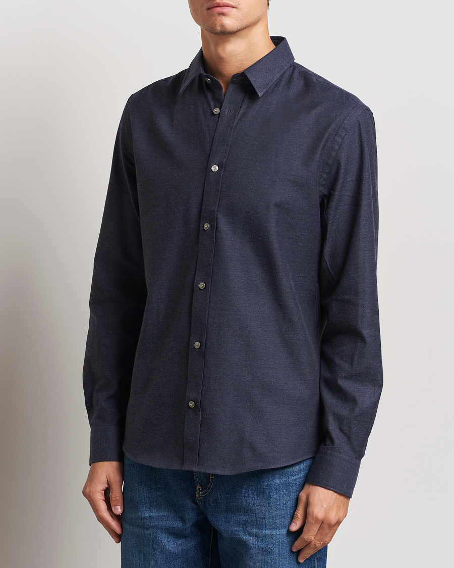 Homme |  | Tiger of Sweden | Spenser Brushed Twill Shirt Sea Blue