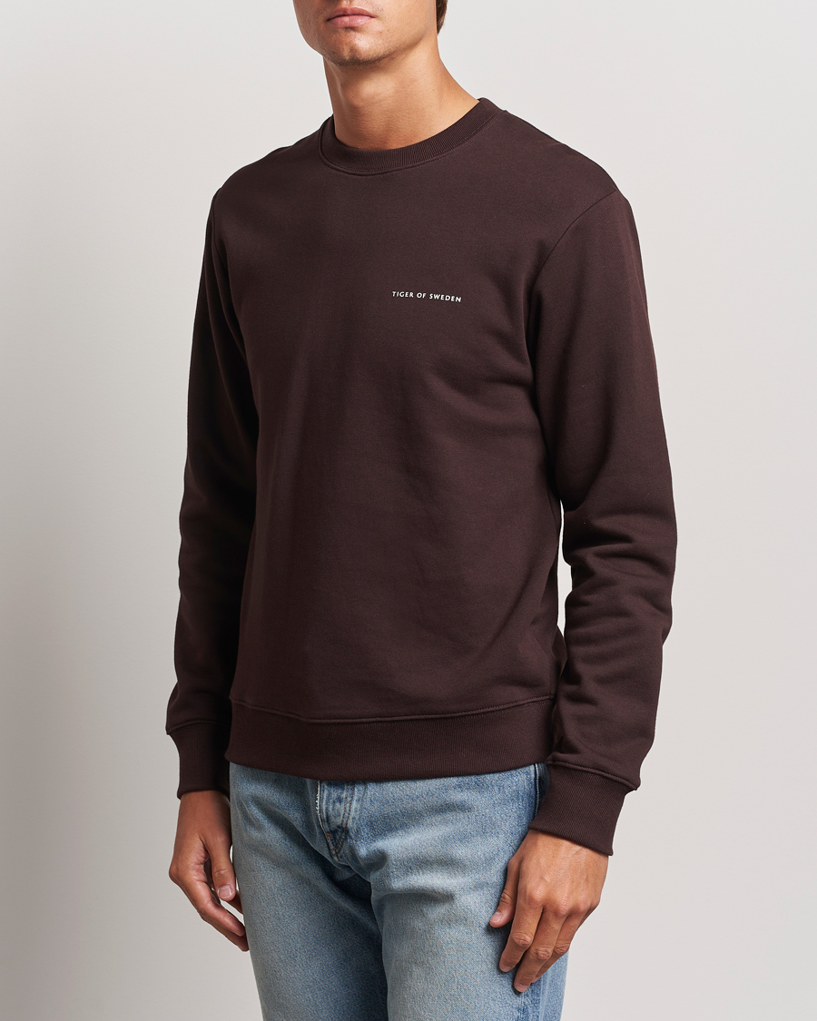 Homme |  | Tiger of Sweden | Emerson Crew Neck Sweatshirt Dark Chocolate