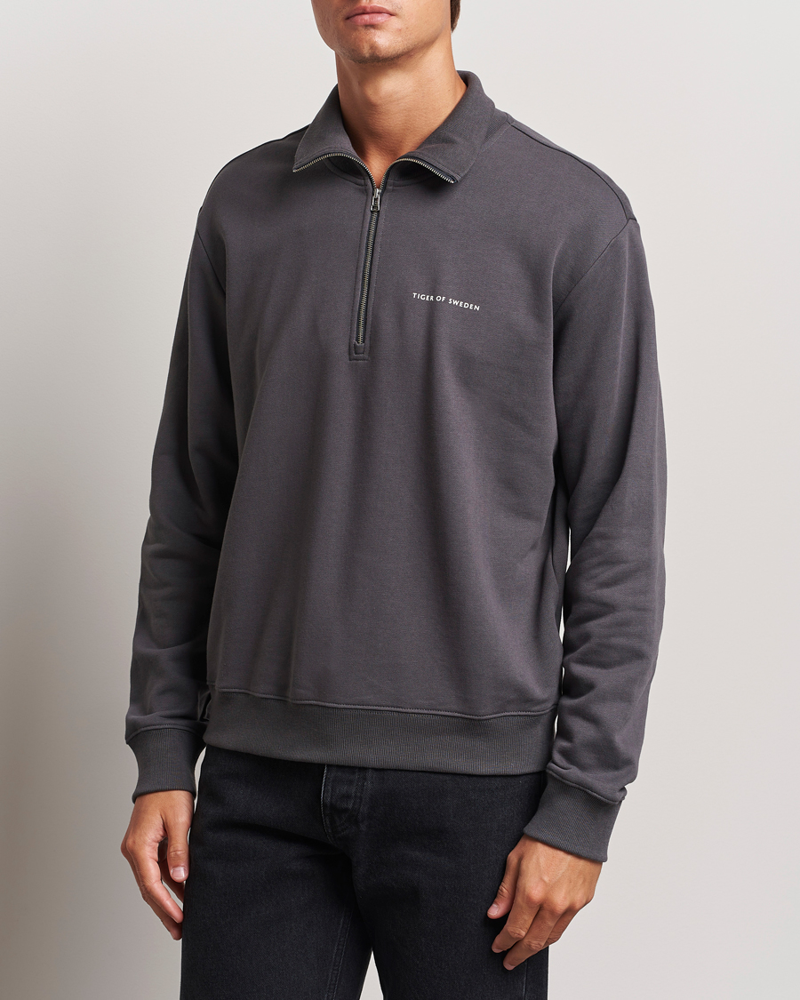 Homme |  | Tiger of Sweden | Marlon Half Zip Sweatshirt Charcoal