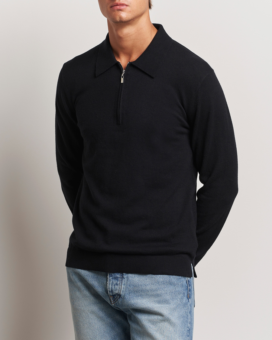 Homme |  | Tiger of Sweden | Orbit Wool/Cotton Half Zip Black