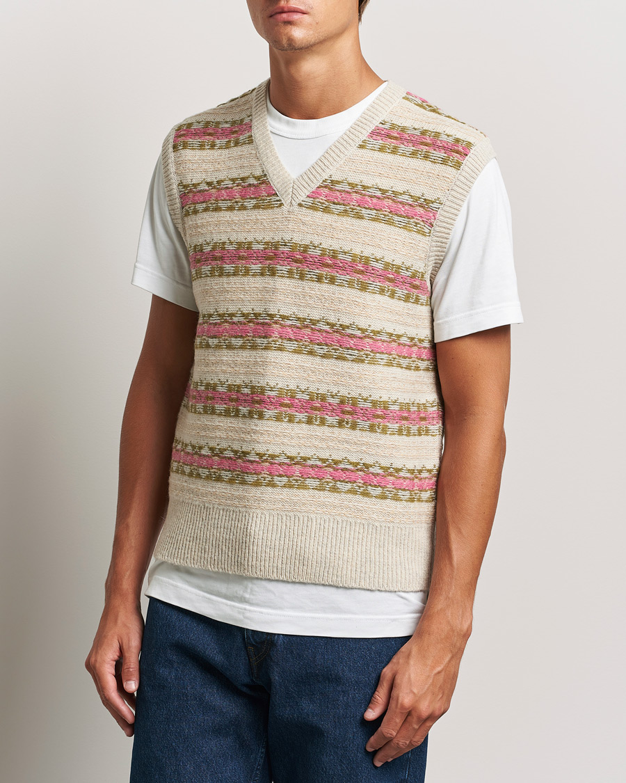 Homme |  | Tiger of Sweden | Claud Wool Fairisle Vest Seashell