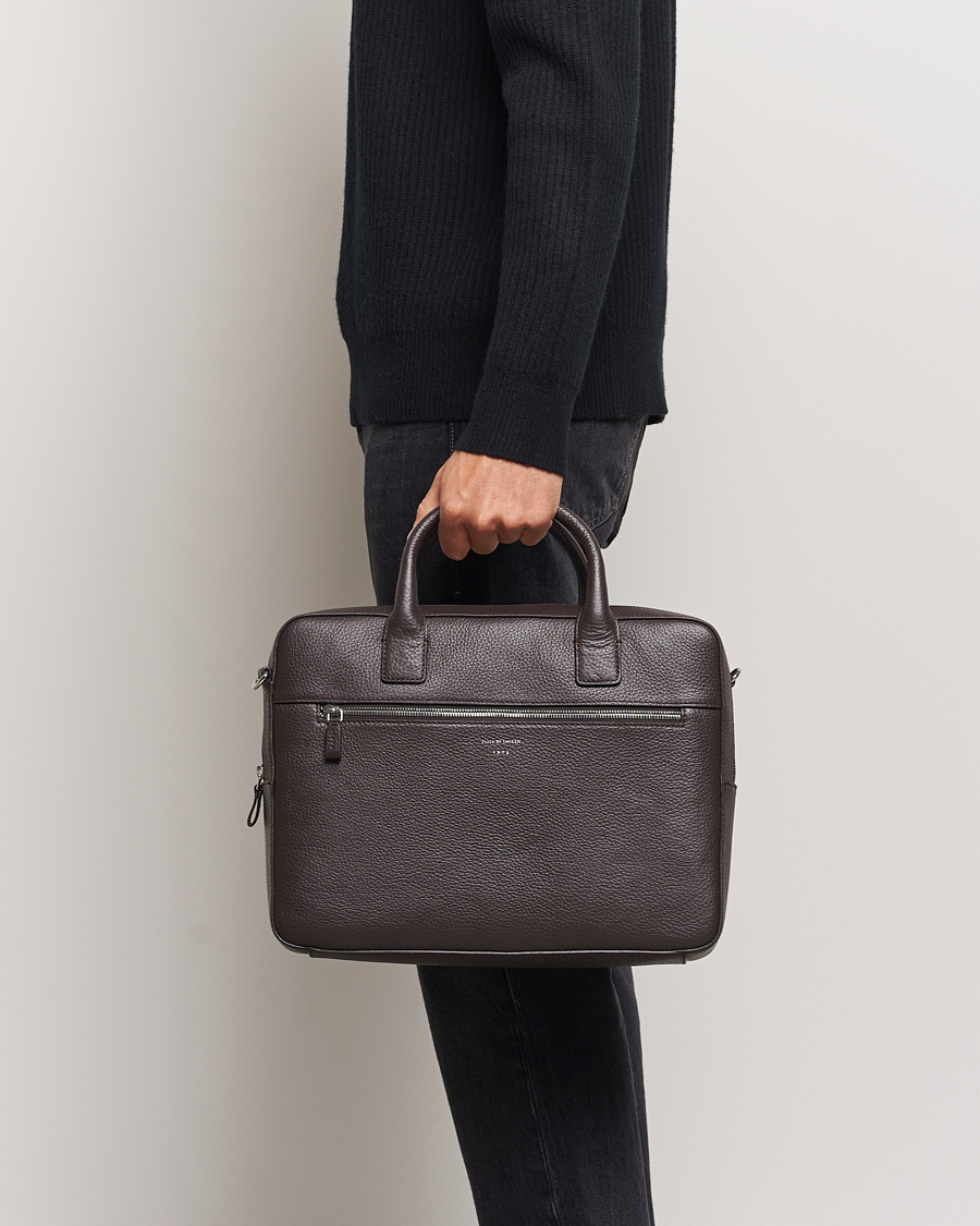 Homme |  | Tiger of Sweden | Beckholmen Leather Briefcase Dark Brown