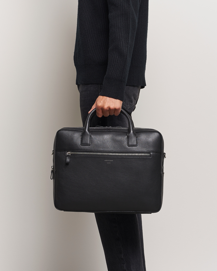 Homme | Nouveautés | Tiger of Sweden | Beridare Double Zip Leather Briefcase Black