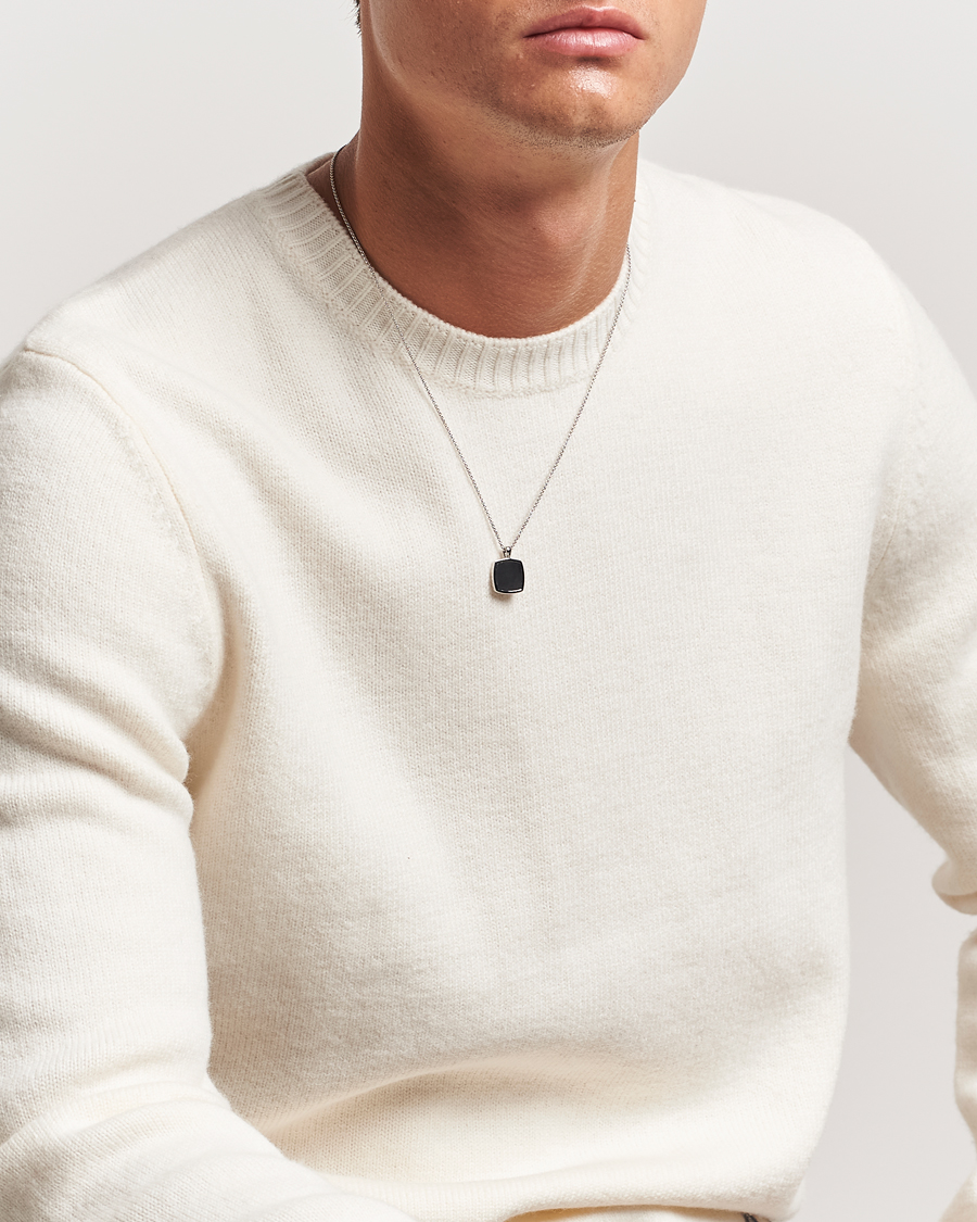 Homme |  | Tom Wood | Cushion Pendant Onyx Silver