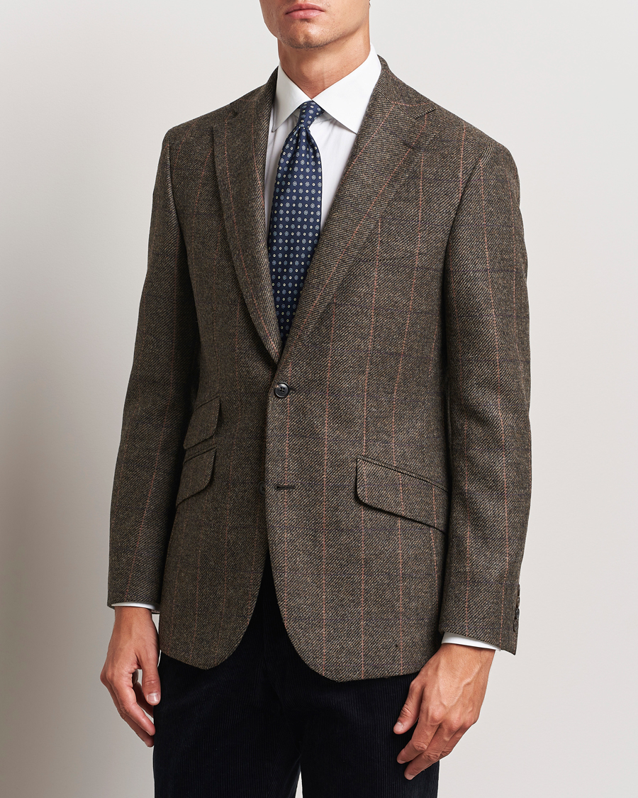 Homme | Tenue Décontractée Chic | Walker Slater | Edward Lambswool Windowpane Blazer Brown