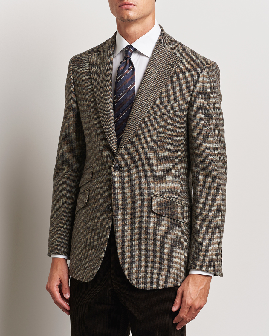 Homme | Blazers En Tweed | Walker Slater | Edward Lambswool Pepita Blazer Brown