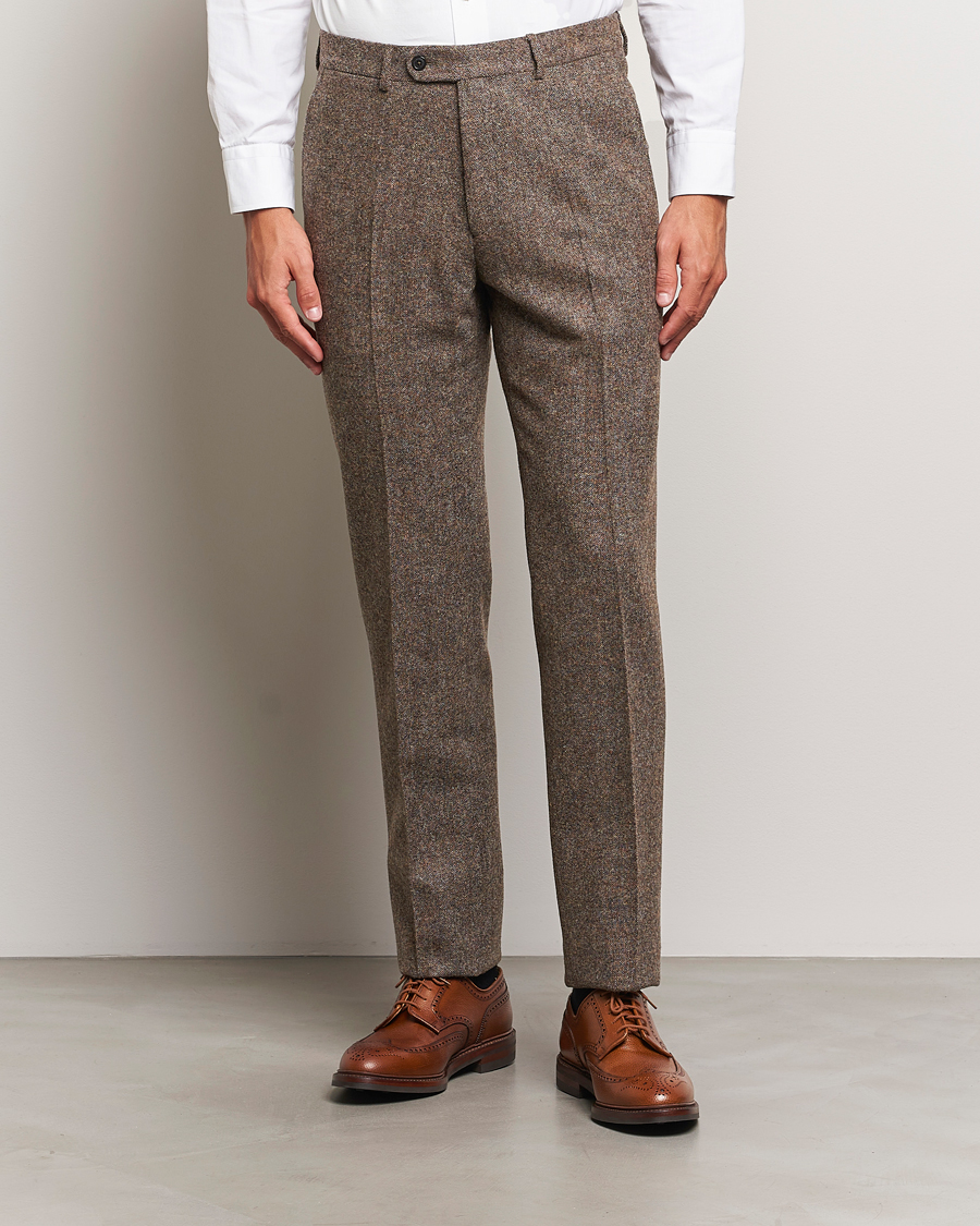 Homme |  | Walker Slater | Edward Wool Donegal Trousers Brown