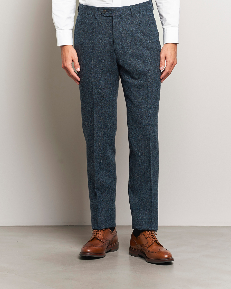 Homme | Tenue de ville décontractée | Walker Slater | Edward Wool Donegal Trousers Navy