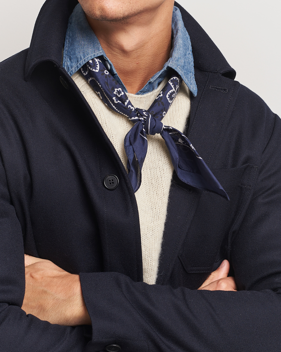 Homme |  | Drake\'s | Classic Paisley Bandana Navy