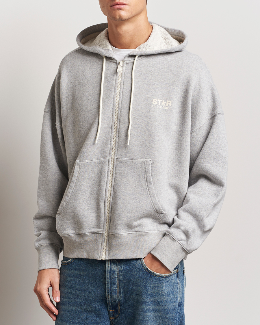 Homme |  | Golden Goose | Full Zip Hoodie Light Grey