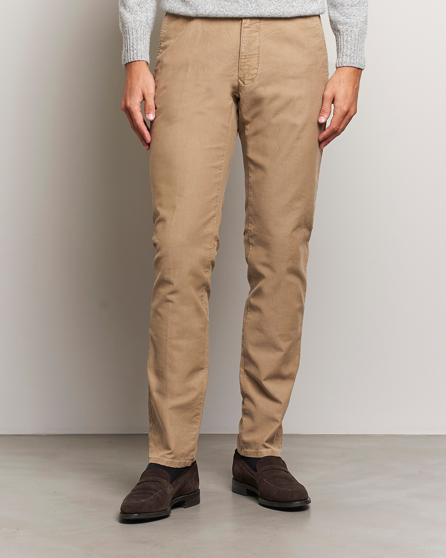 Homme |  | Incotex | Slim Fit Garment Dyed Slacks Beige