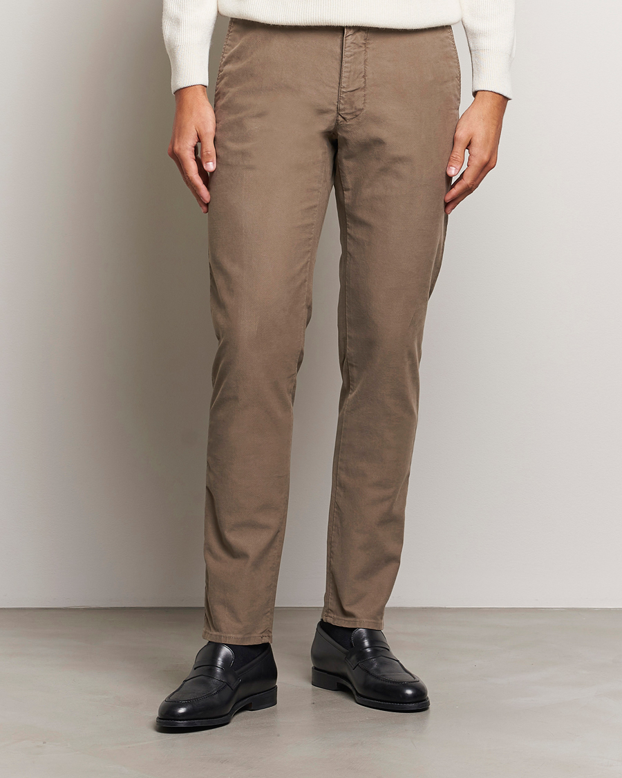 Homme |  | Incotex | Slim Fit Garment Dyed Slacks Brown