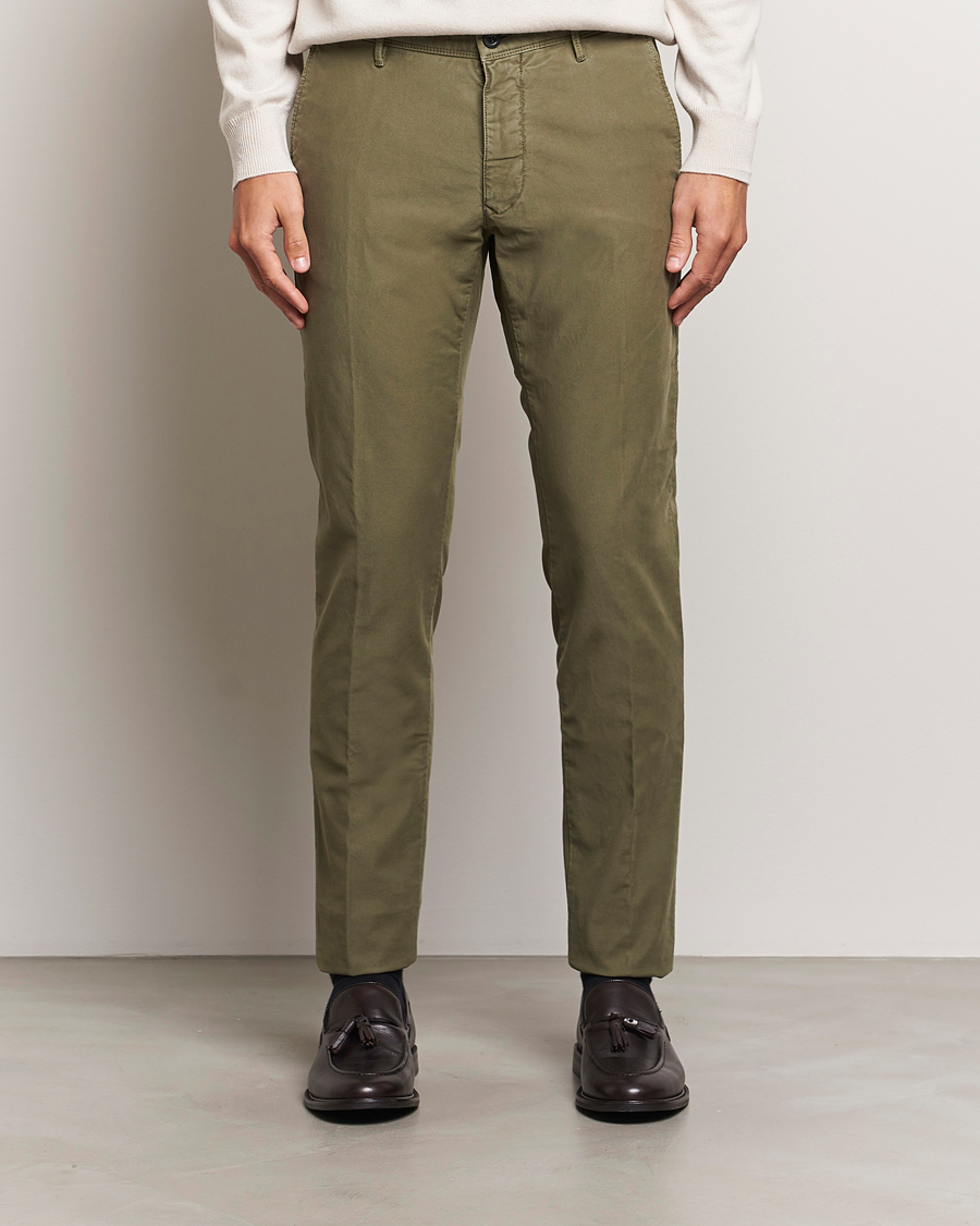 Homme |  | Incotex | Slim Fit Garment Dyed Slacks Dark Green