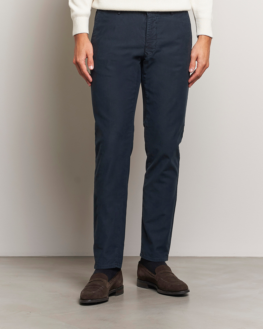 Homme |  | Incotex | Slim Fit Garment Dyed Slacks Navy