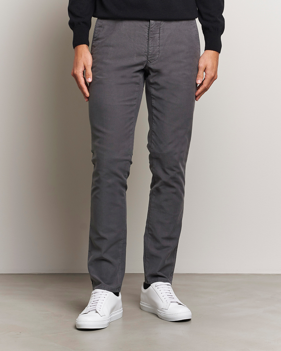 Homme |  | Incotex | Slim Fit Garment Dyed Slacks Dark Grey