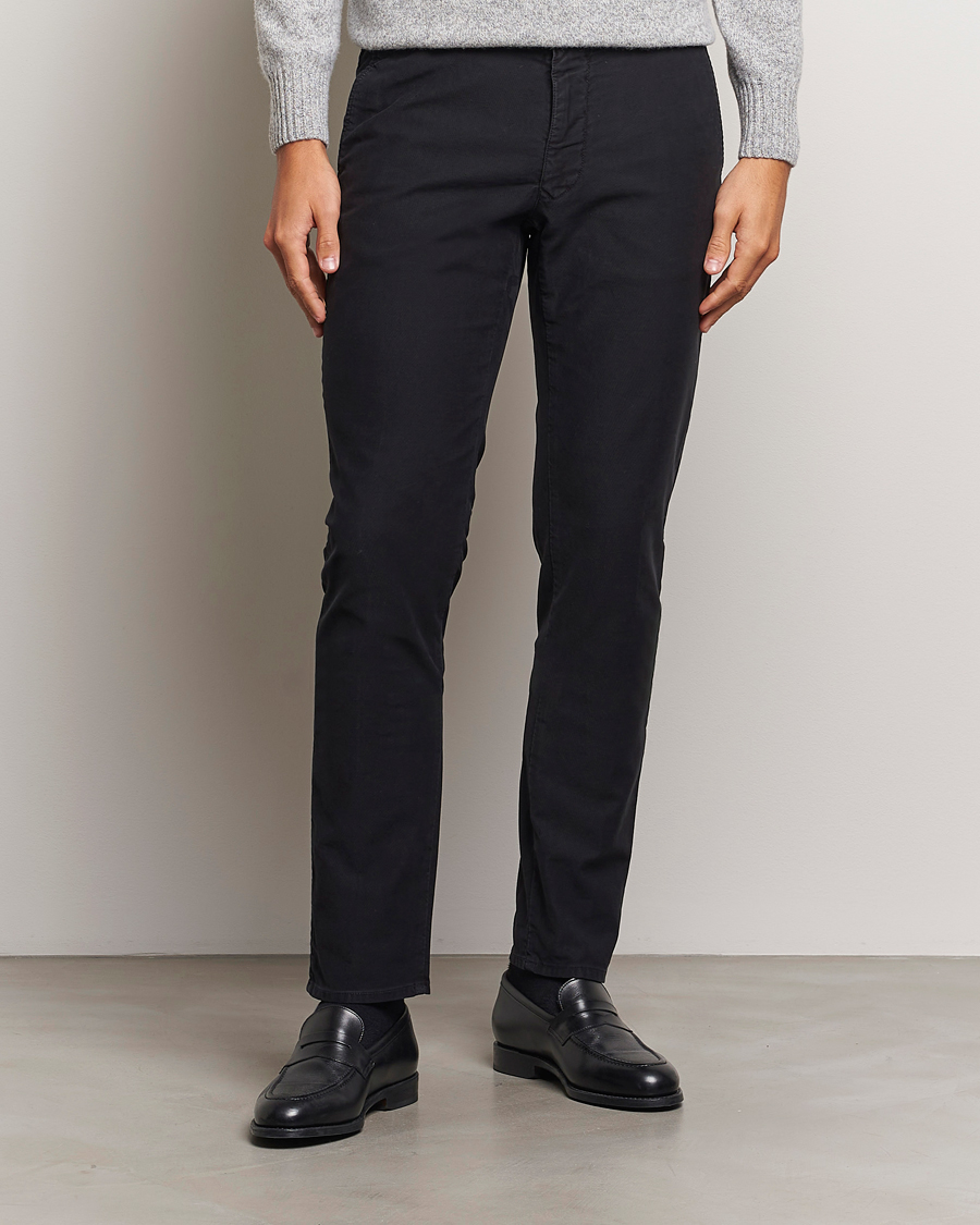 Homme |  | Incotex | Slim Fit Garment Dyed Slacks Black