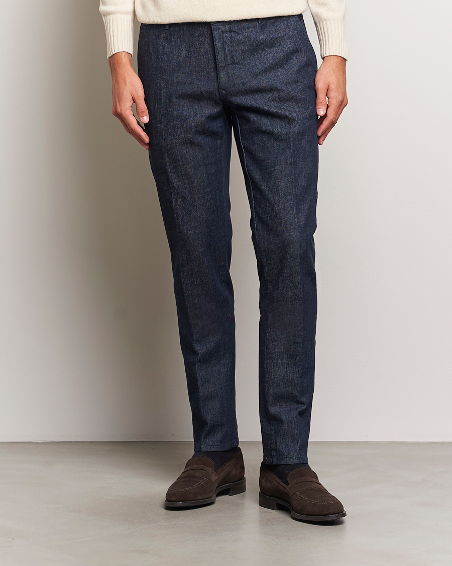 Homme |  | Incotex | Slim Fit Denim Slacks Dark Blue