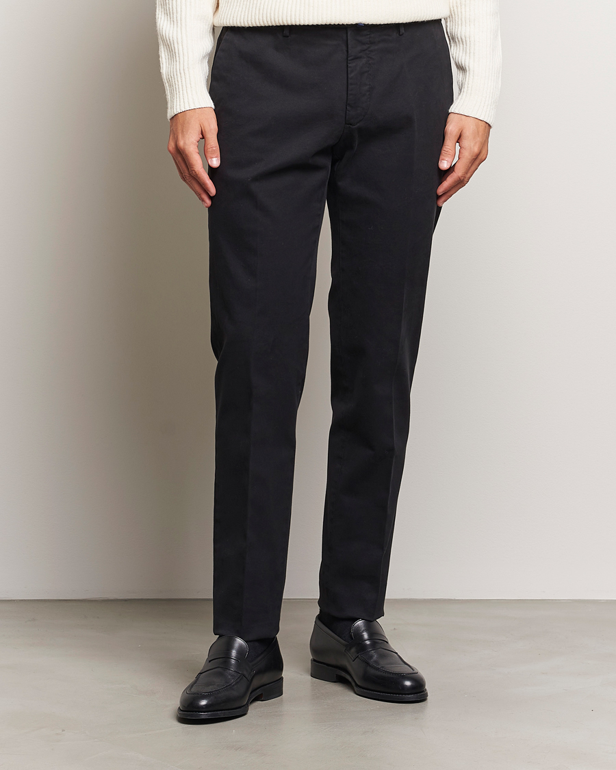 Homme |  | Incotex | Slim Fit Cotton Stretch Chinos Black