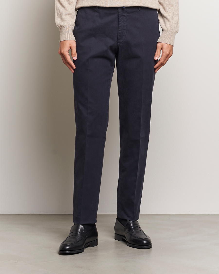 Homme |  | Incotex | Regular Fit Cotton Stretch Chinos Navy