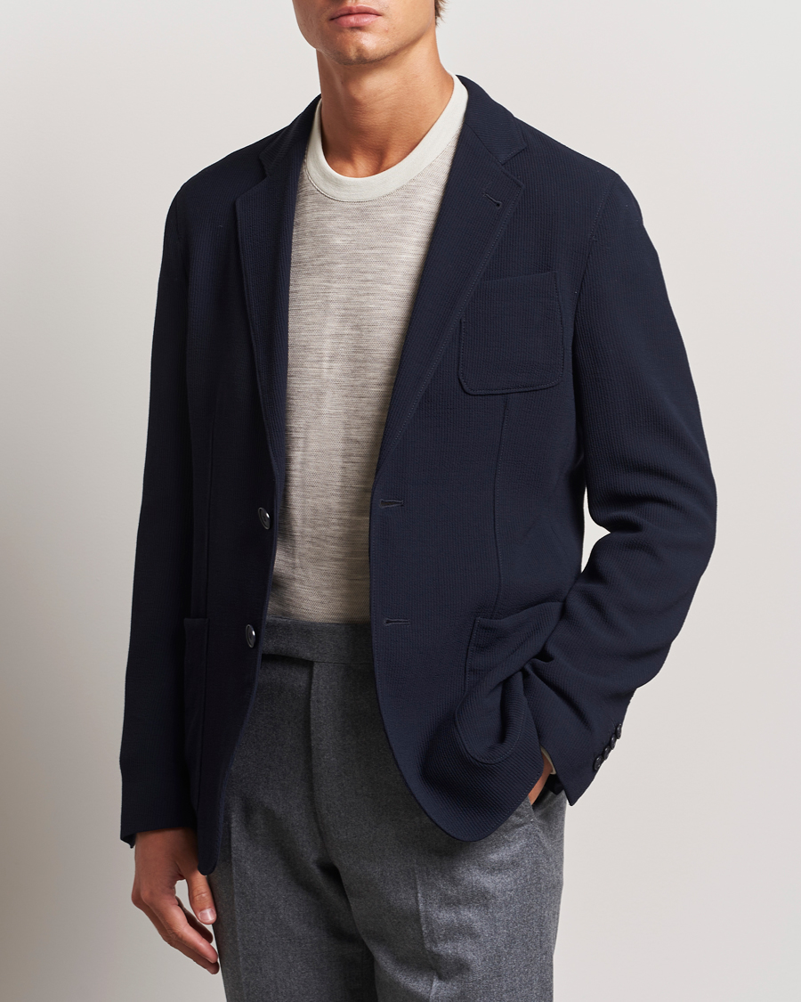 Homme |  | Giorgio Armani | Stretch Wool Blazer Navy