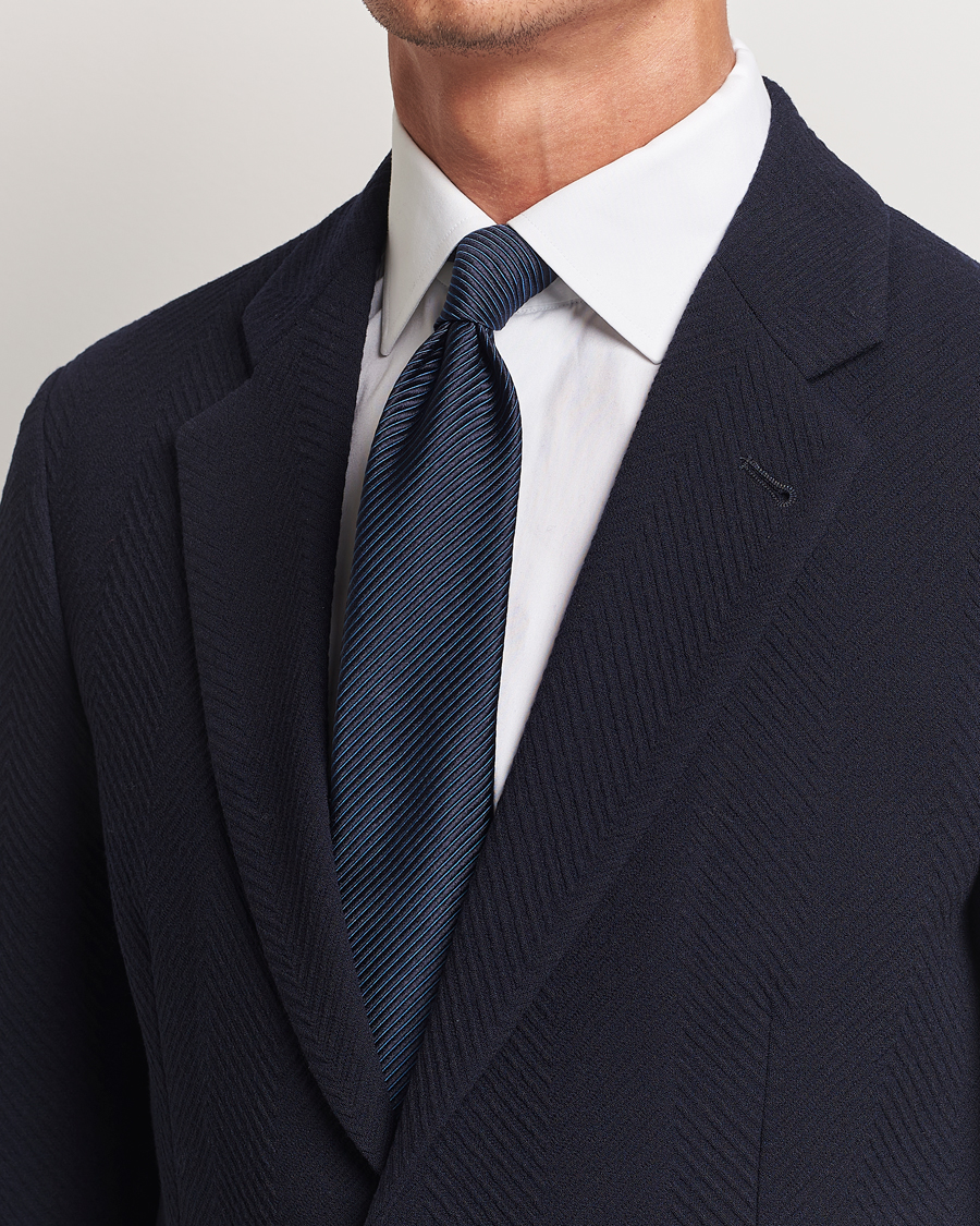 Homme |  | Giorgio Armani | Jacquard Twill Silk Tie Navy