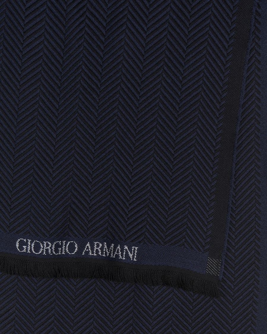 Homme |  | Giorgio Armani | Wool Chevron Scarf Navy