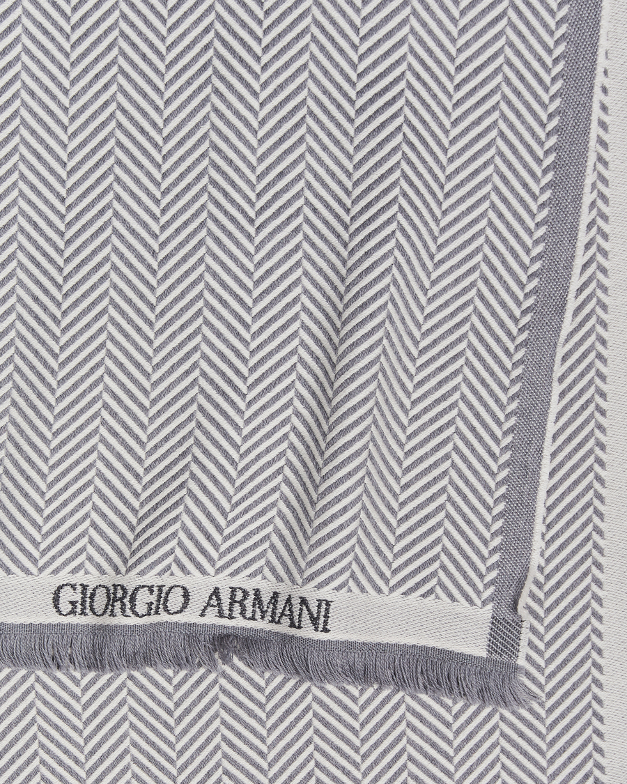 Homme |  | Giorgio Armani | Wool Chevron Scarf Light Grey