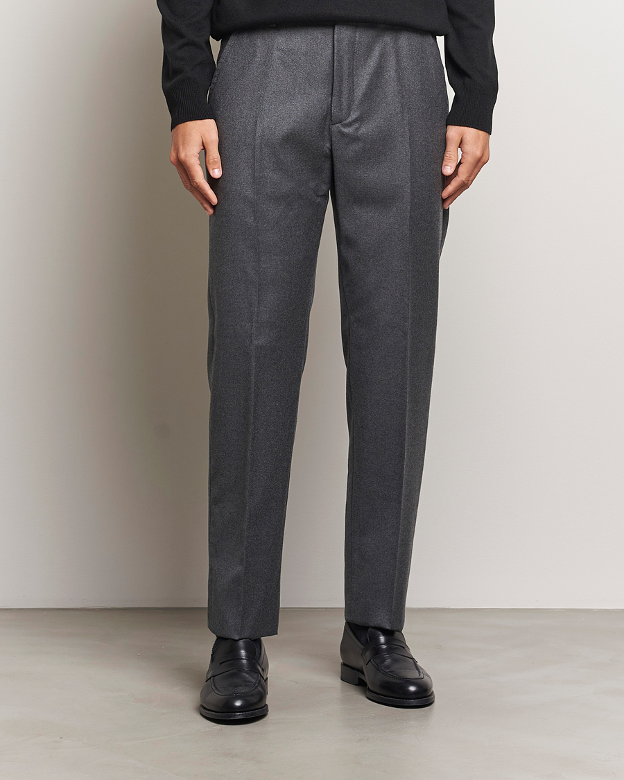 Homme |  | Incotex | Regular Fit Flannel Trousers Grey