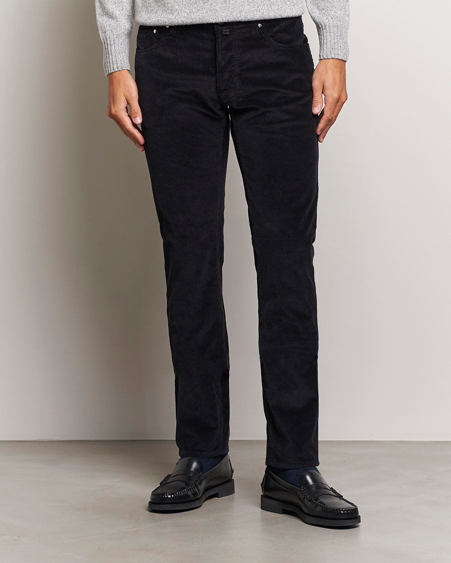 Homme |  | Jacob Cohën | Bard 5-Pocket Medium Corduroy Trousers Black