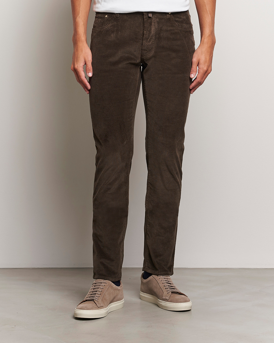 Homme |  | Jacob Cohën | Bard 5-Pocket Medium Corduroy Trousers Brown