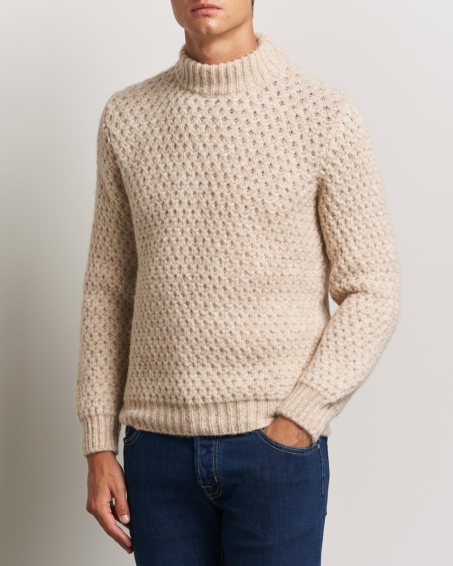 Homme |  | Jacob Cohën | Loose Knit Alpaca/Wool Sweater Melange White