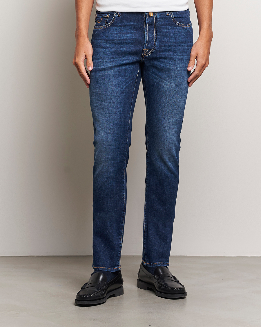 Homme |  | Jacob Cohën | Bard Slim Fit Stretch Jeans Mid Blue